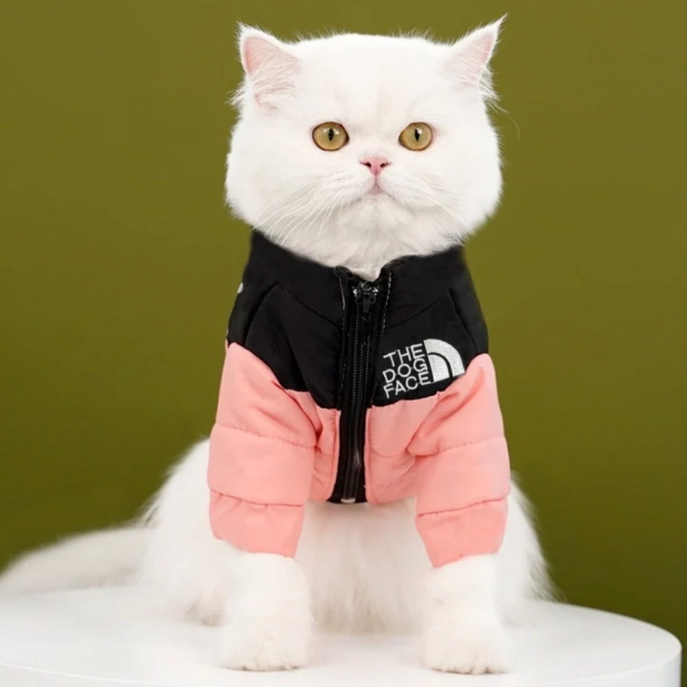 Color Matching (For Cats Or Dogs) Big Dog Cotton-Padded Coat -Pink and Black NEW